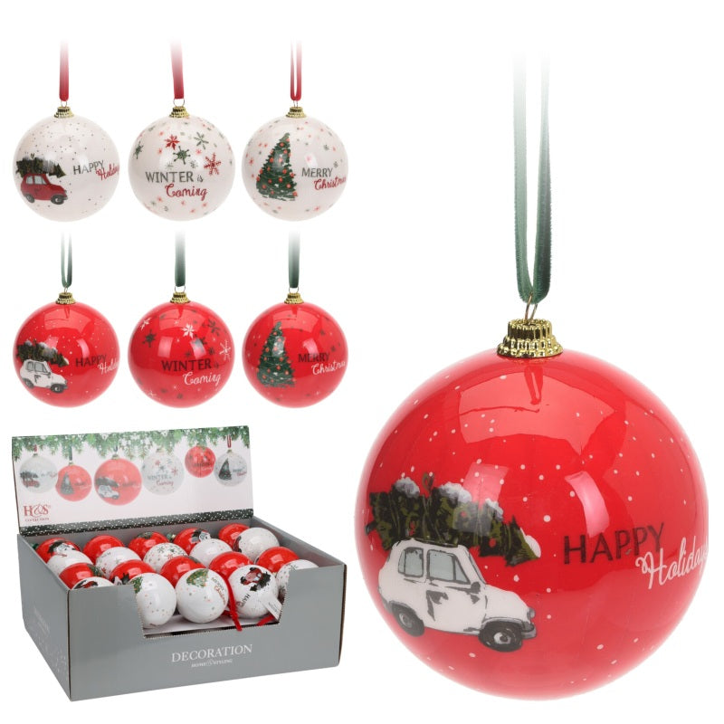 ΜΠΑΛΑ XMAS HAPPY HOLIDAYS 7.5cm