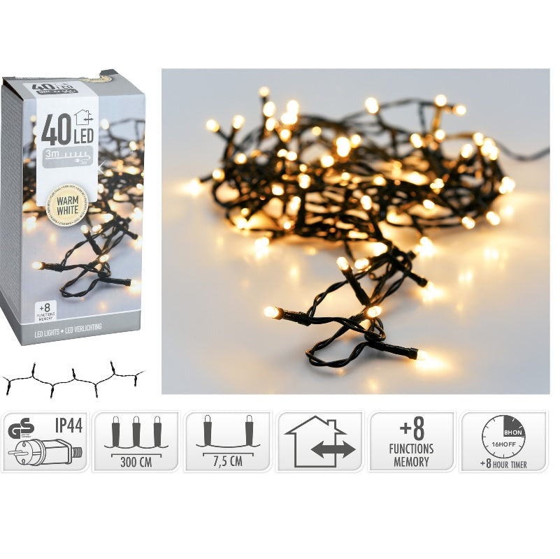 ΦΩΤΑΚΙΑ 40LED ΠΡΟΓΡ.ΠΡΑΣ.ΚΑΛ.ΘΕΡΜ.ΛΑΜΠ. 3m