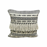 ΜΑΞΙΛΑΡΙ 50x50cm COTTON ΜΑΥΡΟ ΕΚΡΟΥ ΜΕ ΦΟΥΝΤΙΤΣΕΣ