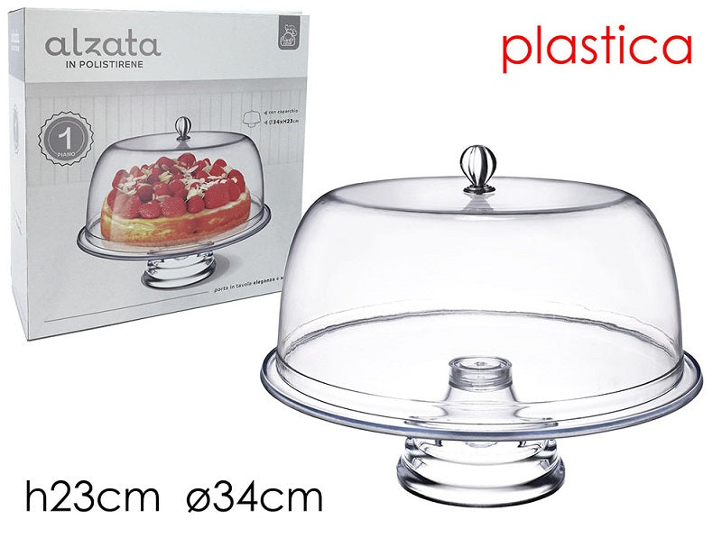 ΤΟΥΡΤΙΕΡΑ ΠΛΑΣΤΙΚΗ 34x23cm ΜΕ ΠΟΔΙ KAI ΚΑΠΑΚΙ GUSTO CASA