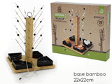 ΔΙΣΚΟΣ BAMBOO ΜΕ ΛΑΒΗ,PICK KAI 4 ΜΠΩΛΑΚΙΑ ΣΕΡΒΙΡΙΣΜΑΤΟΣ 22x22x25cm GUSTO CASA