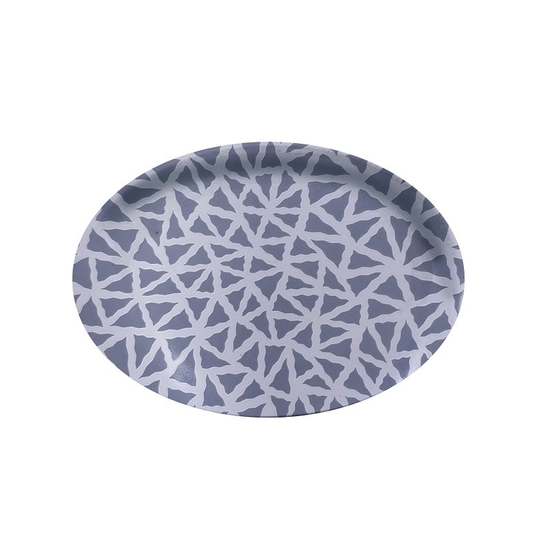 ΠΙΑΤΕΛΑ ΟΒΑΛ 31cm TRIANGLES ΛΕΥΚΟ ΣΙΕΛ