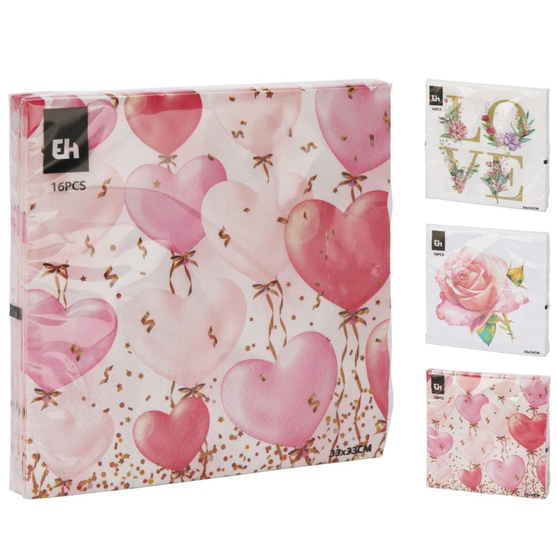 ΧΑΡΤΟΠΕΤΣΕΤΕΣ LOVE 33x33cm 16ΤΕΜ 3Φ EXCELLENT HOUSEWARE