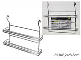 ΡΑΦΙ 2 ΘΕΣΕΩΝ ΚΡΕΜΑΣΤΟ ΧΡΩΜΙΟΥ 33x9x28.5cm ΓΙΑ ΡΑΓΑ