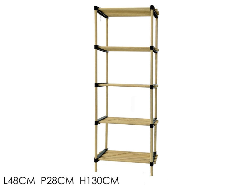 ΡΑΦΙΕΡΑ 5 ΘΕΣΕΩΝ BAMBOO 48x28x130cm 2ΙΝ1 WOODPINE