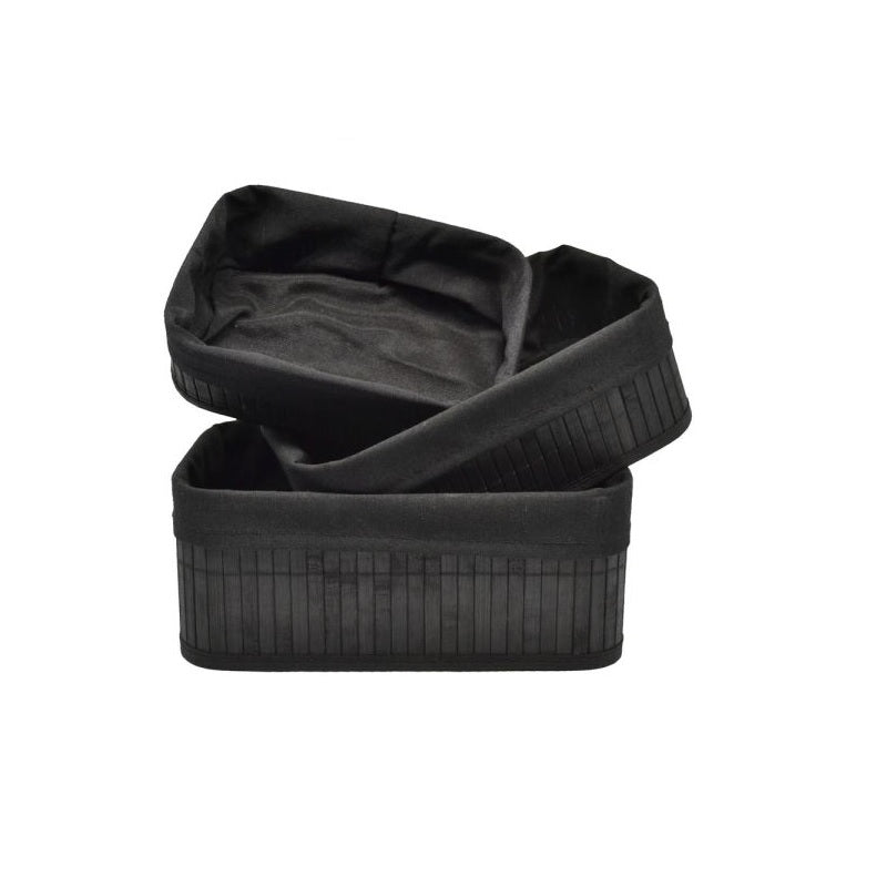 ΚΑΛΑΘΙ ΜΠΑΜΠΟΥ ΥΦΑΣΜΑ ΣΕΤ 3 ΤΕΜ ΜΑΥΡΑ 30x21-28x18-25x15cm