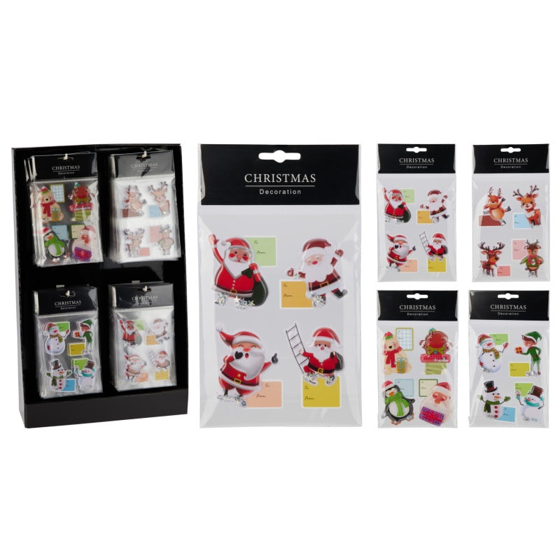 ΑΥΤΟΚΟΛΛΗΤΑ 3D 4ΤΕΜ XMAS