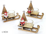 ΕΛΚΗΘΡΟ ΞΥΛΙΝΟ XMAS 14εκ ΜΕ ΓΥΑΛΙΝΗ ΒΑΣΗ ΓΙΑ ΡΕΣΩ