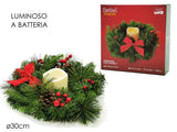ΣΤΕΦΑΝΙ XMAS 30εκ ΜΕ ΓΚΙ ΚΑΙ ΚΕΡΙ ΜΠΑΤΑΡΙΑΣ