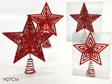 ΚΟΡΥΦΗ ΚΟΚΚΙΝΟ GLITTER 27εκ XMAS