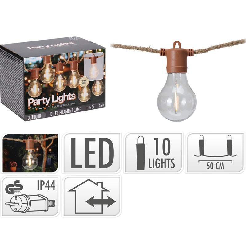 ΓΙΡΛΑΝΤΑ ΛΑΜΠΑΚΙΑ ΠΑΡΤΥ 10 LED ΘΕΡΜΟ ΜΕ ΣΧΟΙΝΙ ΓΙΟΥΤΑ 7.5m