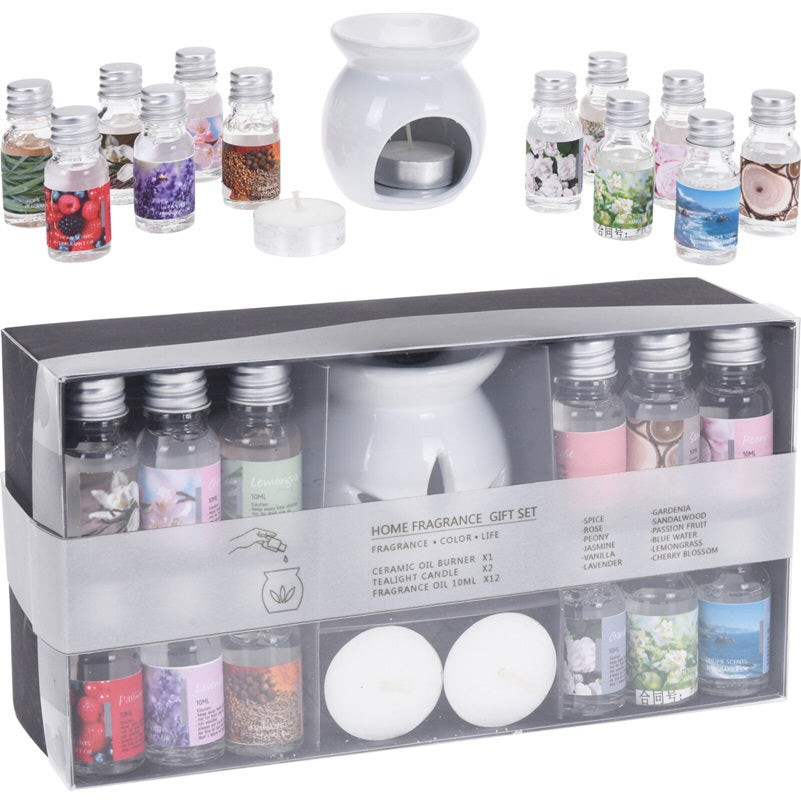 ΑΡΩΜΑΤΙΣΤΗΣ ΚΕΡΑΜΙΚΟΣ ΜΕ ΕΛΑΙΑ ΣΕΤ 15ΤΕΜ GIFT BOX