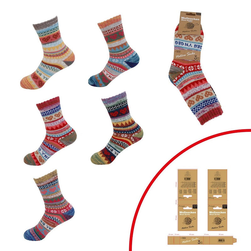 ΚΑΛΤΣΑ WOOL COLORFUL 3 ΖΕΥΓΗ No35-38 & No39-42 ANTONIO