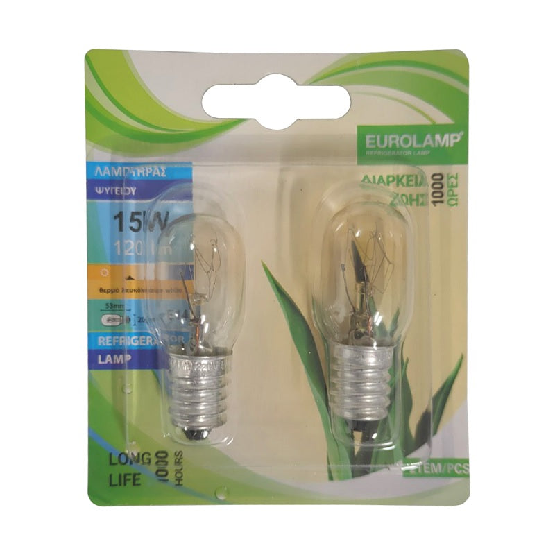 ΛΑΜΠΑΚΙ ΨΥΓΕΙΟΥ 15W Ε14 2 ΤΕΜ ΘΕΡΜΟ EUROLAMP