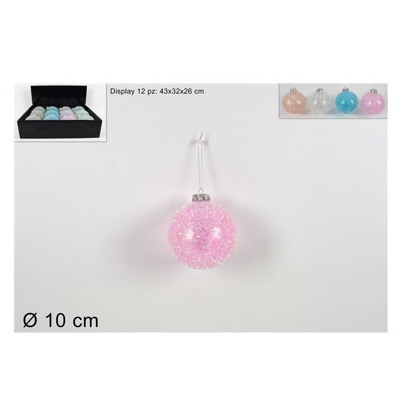 ΜΠΑΛΑ XMAS 10εκ ΠΑΣΤΕΛ GLITTER