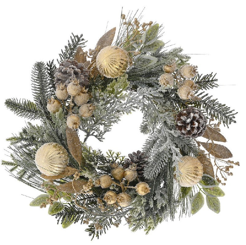 ΣΤΕΦΑΝΙ XMAS ΜΕ ΧΡΥΣΑ BERRIES 35εκ