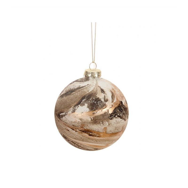 ΜΠΑΛΑ XMAS 10εκ ΜΑΥΡΟ ΚΑΦΕ ΛΕΥΚΟ ΓΥΑΛΙΝΗ