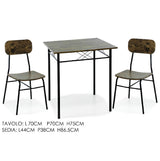 ΤΡΑΠΕΖΙ ΜΕ ΔΥΟ ΚΑΡΕΚΛΕΣ ΚΑΦΕ 70x70x75cm KAI 39.5x47x85cm