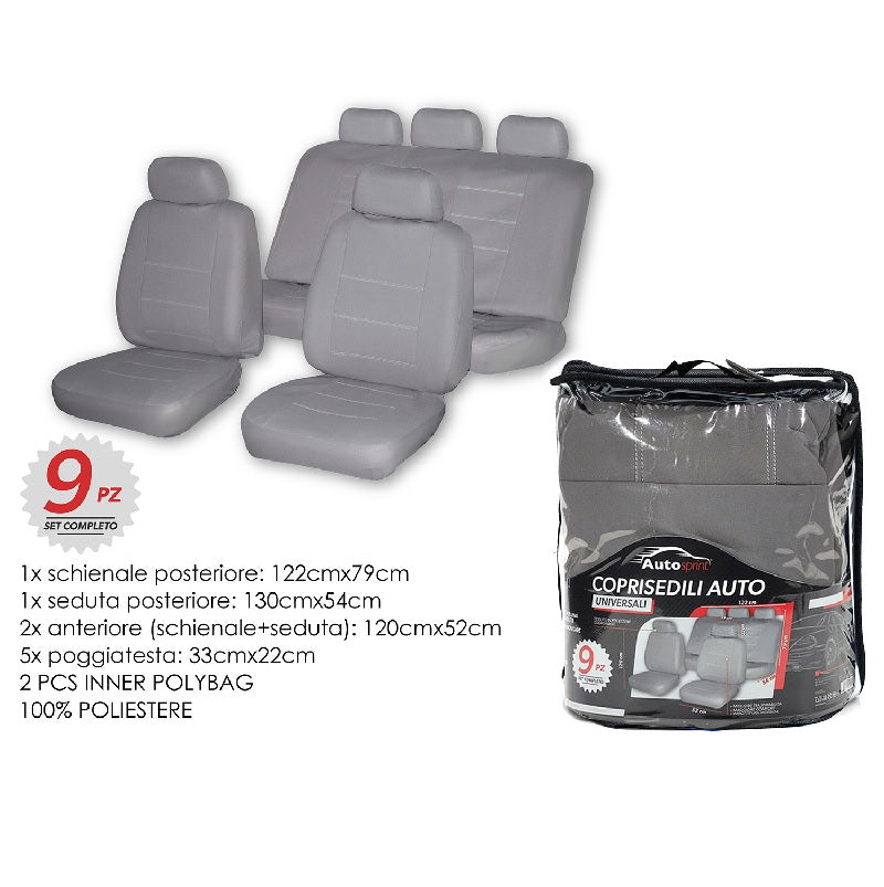 ΚΑΛΥΜΜΑΤΑ ΚΑΘΙΣΜΑΤΩΝ ΑΥΤΟΚΙΝΗΤΟΥ ΣΕΤ 9ΤΕΜ UNIVERSAL ΓΚΡΙ
