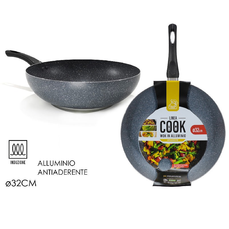 ΓΟΥΟΚ 32cm ΑΛΟΥΜΙΝΙΟΥ ΜΕ ΕΠΙΣΤΡΩΣΗ ΠΕΤΡΑΣ GUSTO CASA