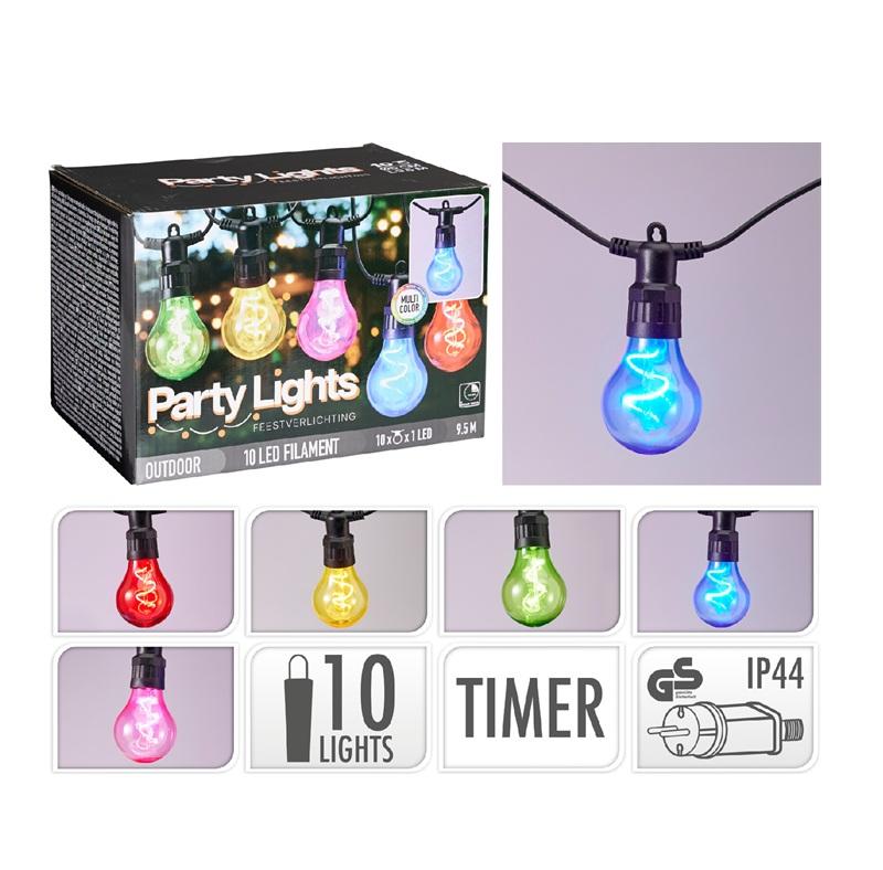 ΓΙΡΛΑΝΤΑ ΛΑΜΠΑΚΙΑ ΧΡΩΜΑΤΙΣΤΑ 10 BALLS 1 LED 60mm 9.5m