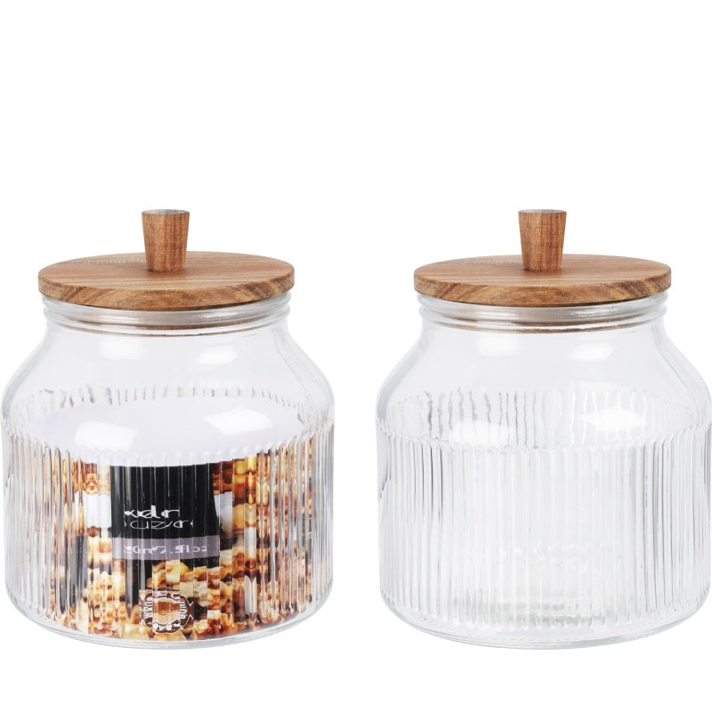 ΒΑΖΟ ΓΥΑΛΙΝΟ ΔΙΑΦΑΝΟ ΜΕ ΞΥΛΙΝΟ ΚΑΠΑΚΙ 2200ml EXCELLENT HOUSEWARE