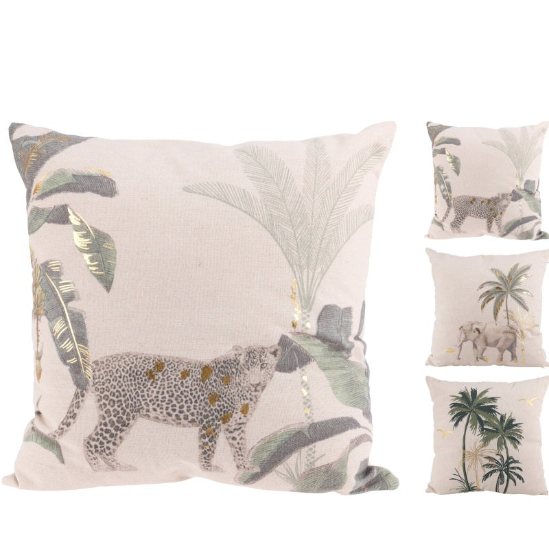 ΜΑΞΙΛΑΡΙ 45x45cm JUNGLE ΜΕ ΧΡΥΣΟΤΥΠΙΑ