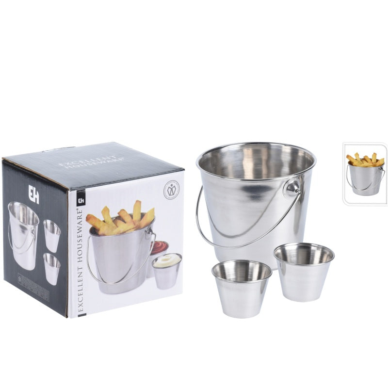 ΜΠΩΛ ΚΟΥΒΑΔΑΚΙ INOX 700ml ΣΕΤ ΜΕ 2 ΜΠΩΛΑΚΙΑ 80ml