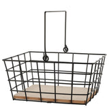ΚΑΛΑΘΙ ΜΕΤΑΛΛΙΚΟ ΞΥΛΙΝΗ ΒΑΣΗ 25x20x12cm ΜΕ ΧΕΡΟΥΛΙ