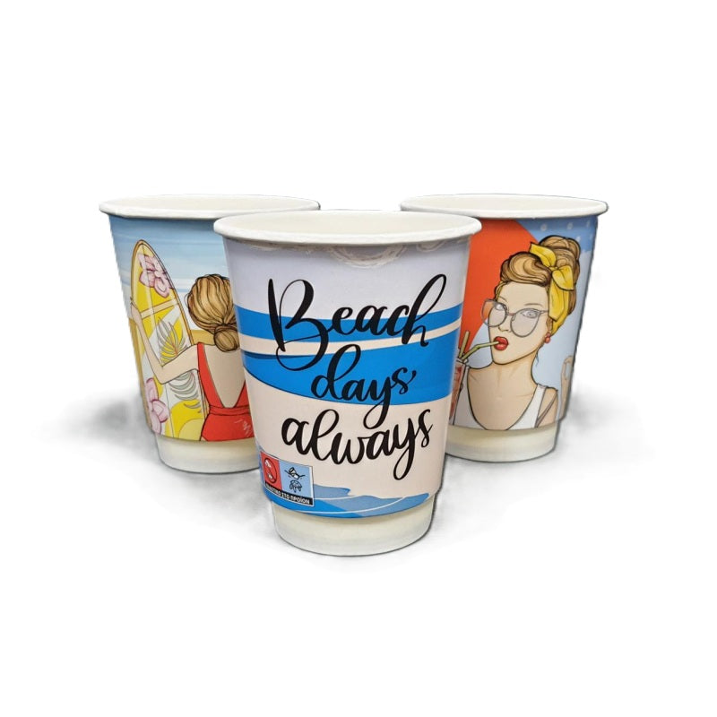 ΠΟΤΗΡΙΑ ΧΑΡΤΙΝΑ 12oz ΔΙΠΛΟΤΟΙΧΑ 25ΤΕΜ SUMMER