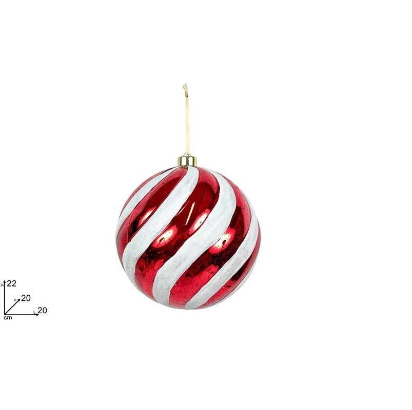 ΜΠΑΛΑ XMAS ΚΟΚΚΙΝΗ ΡΙΓΕ GLITTER 20cm