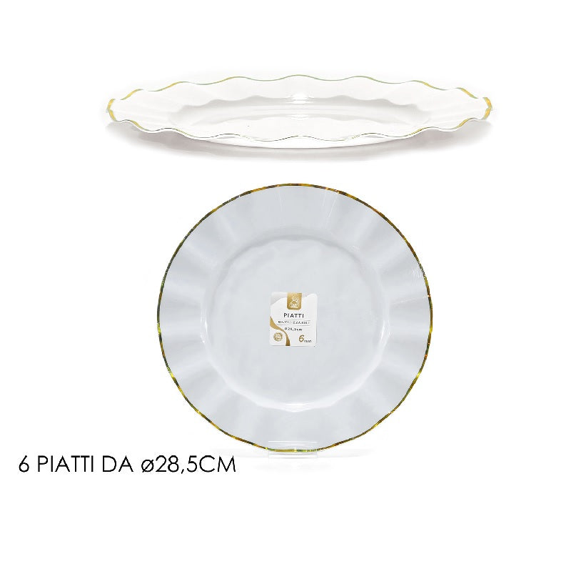 ΠΙΑΤΟ ΠΛΑΣΤΙΚΟ 28.5cm 6ΤΕΜ GUSTO CASA ΕΠΑΝΑΧΡΗΣΙΜΟΠΟΙΟΥΜΕΝΟ