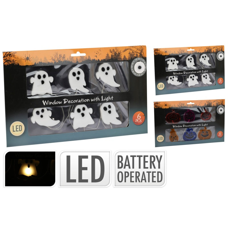 ΓΙΡΛΑΝΤΑ 6 ΦΙΓΟΥΡΕΣ HALLOWEEN ΜΕ LED ΜΠΑΤΑΡΙΑΣ
