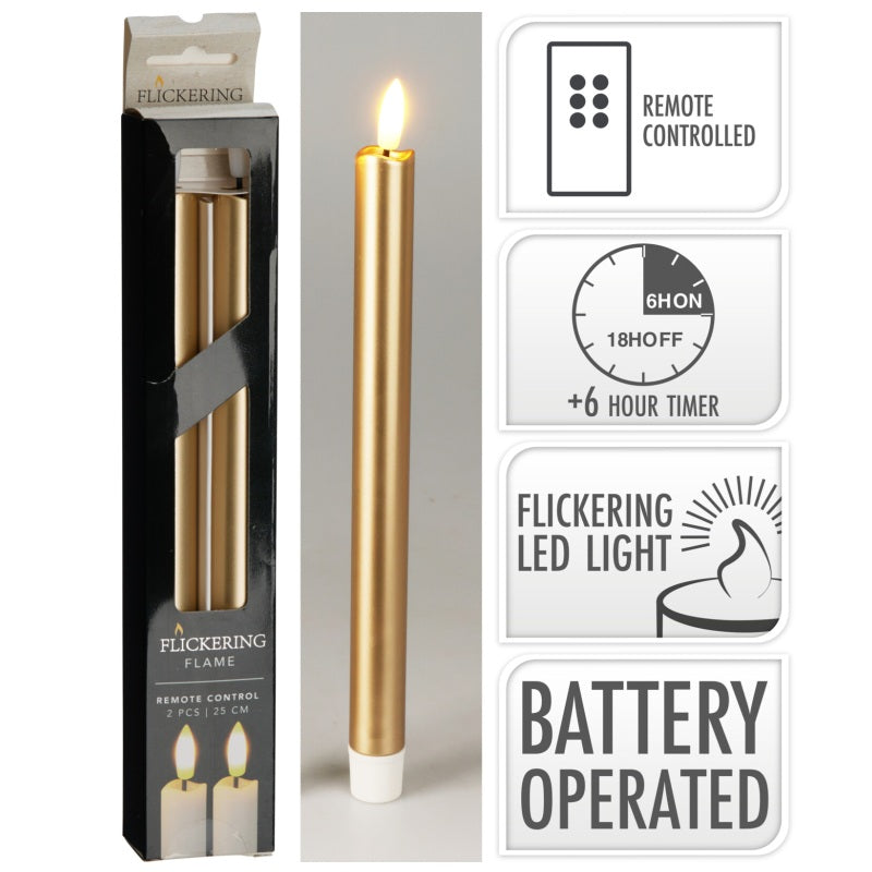 ΚΕΡΙ ΚΗΡΟΠΗΓΙΟΥ ΜΠΑΤΑΡΙΑΣ LED 25cm ΧΡΥΣΟ 2ΤΕΜ