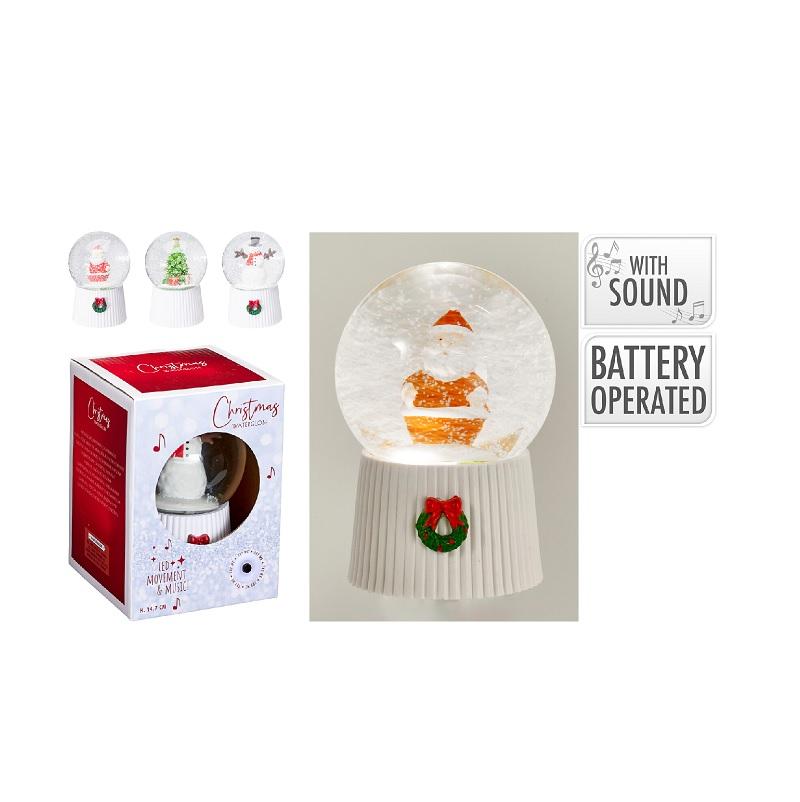 ΧΙΟΝΟΜΠΑΛΑ ΓΥΑΛΙΝΗ 14.7cm LED XMAS