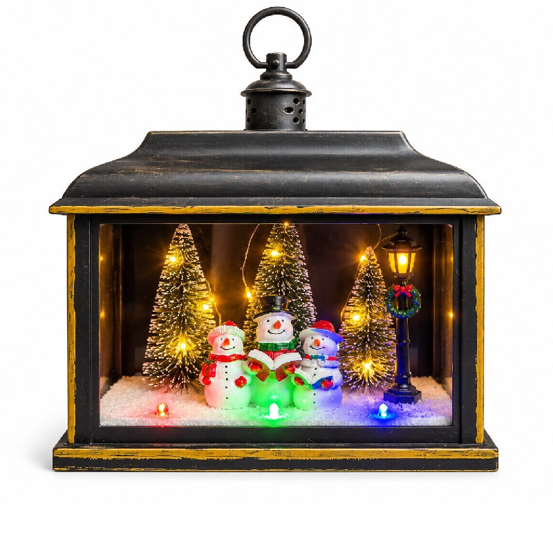 ΦΑΝΑΡΙ ΦΩΤΙΖΟΜΕΝΟ XMAS 21x10x23cm ΜΑΥΡΟ ΜΕ ΧΡΟΝΟΔΙΑΚΟΠΤΗ