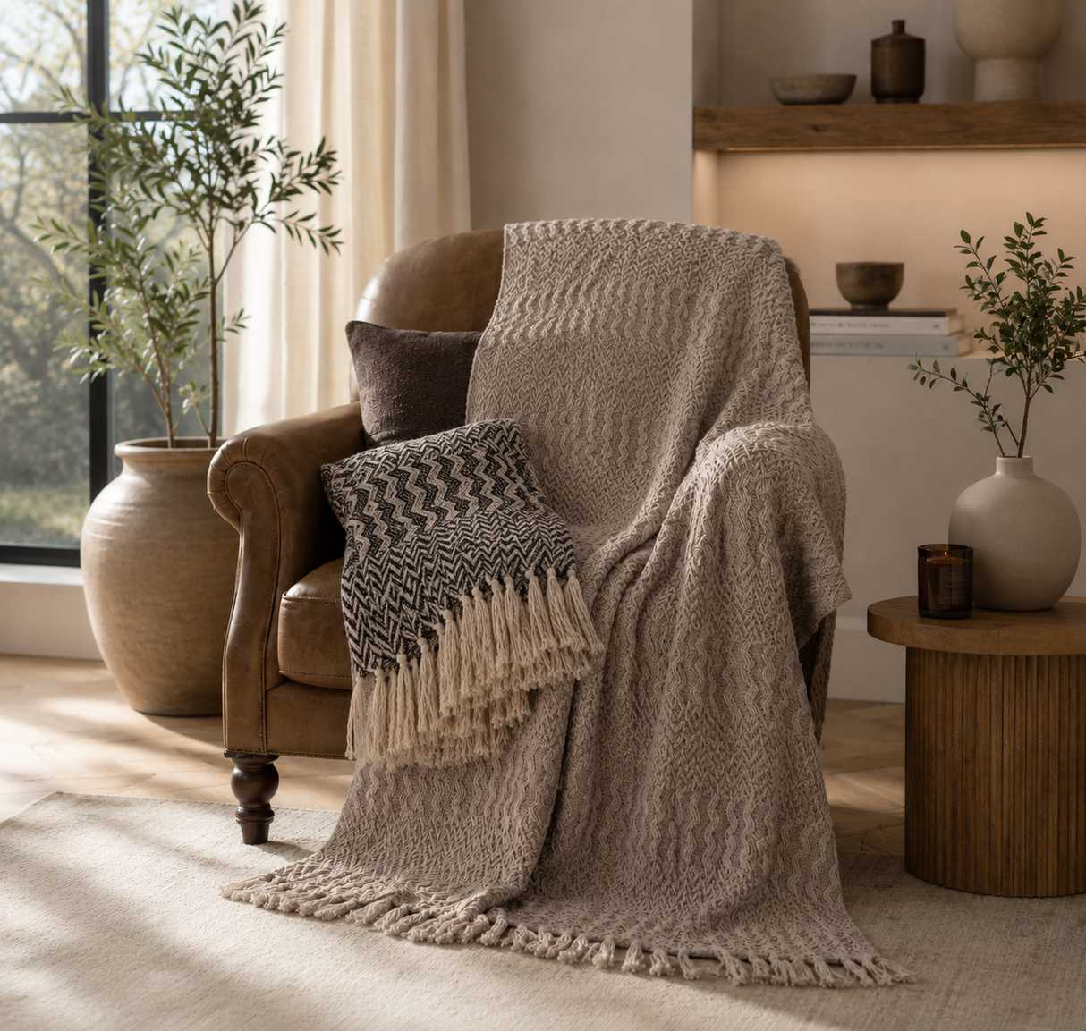 ΡΙΧΤΑΡΙ COTTON 180x250cm ΖΑΚΑΡ ΜΕ ΚΡΟΣΙΑ